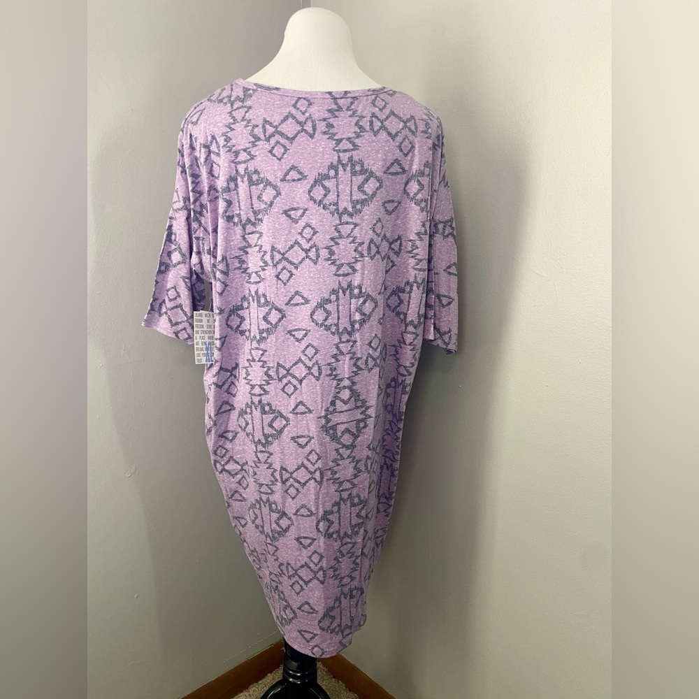 LuLaRoe Irma Tunic Style Top NWT Heather Purple Gray Aztec Southwestern Style - Picture 5 of 7
